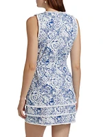 Mindie Sketchbook Floral Denim Minidress