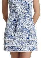 Mindie Sketchbook Floral Denim Minidress