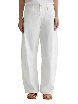 Fiona Twill Straight-Leg Pants