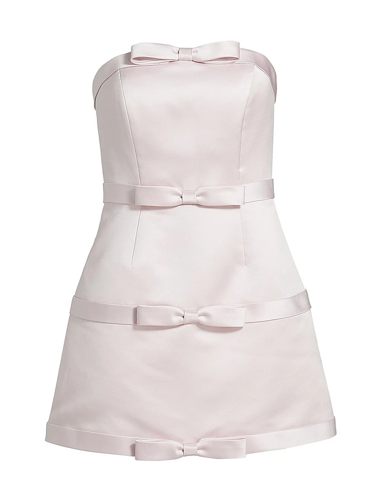 Techno Satine Strapless Bowtie Minidress