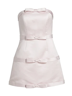 Techno Satine Strapless Bowtie Minidress