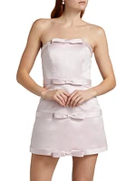 Techno Satine Strapless Bowtie Minidress