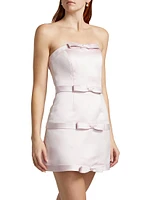 Techno Satine Strapless Bowtie Minidress