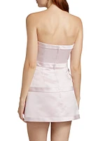 Techno Satine Strapless Bowtie Minidress