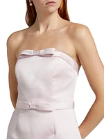 Techno Satine Strapless Bowtie Minidress