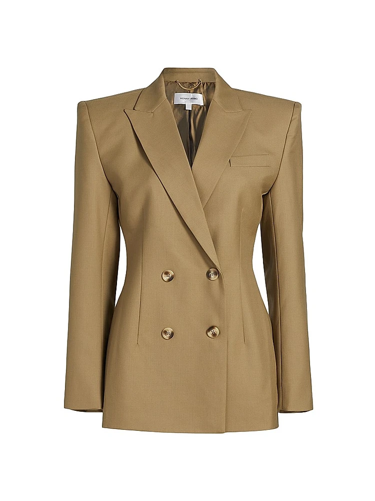 Kylar Wool-Blend Double-Breasted Blazer