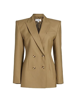 Kylar Wool-Blend Double-Breasted Blazer