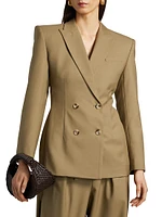 Kylar Wool-Blend Double-Breasted Blazer