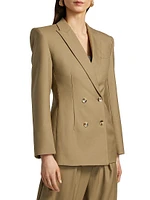 Kylar Wool-Blend Double-Breasted Blazer