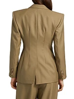 Kylar Wool-Blend Double-Breasted Blazer