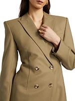 Kylar Wool-Blend Double-Breasted Blazer
