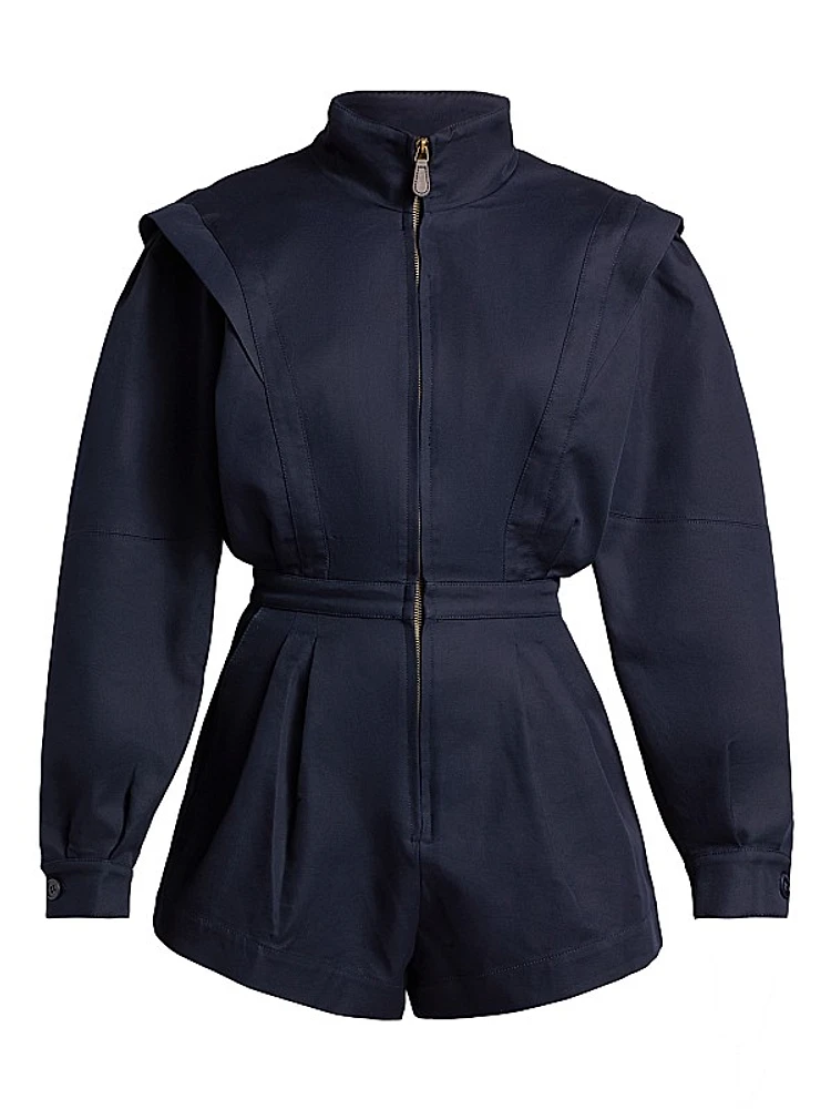 Nabil Cotton Zip-Front Romper