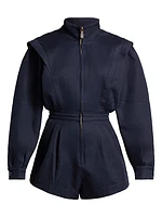 Nabil Cotton Zip-Front Romper