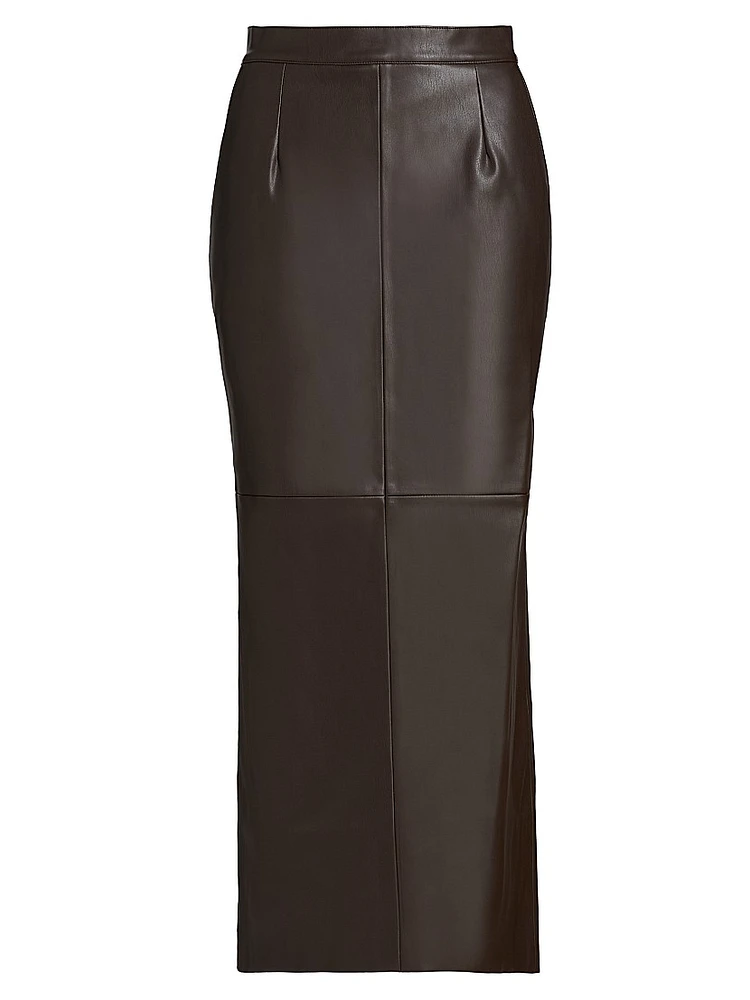 Arin Faux Leather Midi-Skirt