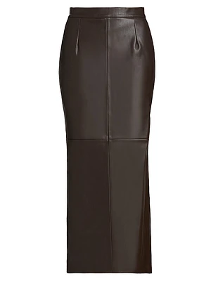 Arin Faux Leather Midi-Skirt