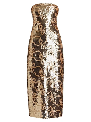 Stasia Sequin Bow Midi-Dress