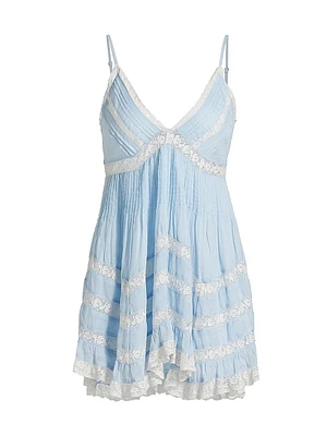 Alonna Lace-Trim A-Line Minidress