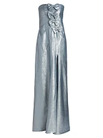 Elmina Bow-Embellished Strapless Dress