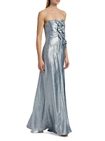 Elmina Bow-Embellished Strapless Dress