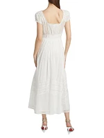 Suvi Lace-Trimmed Cotton Fit & Flare Maxi Dress