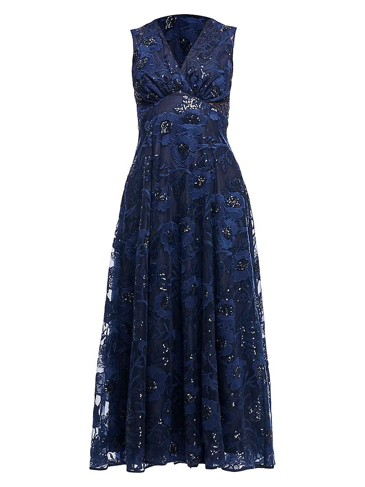 Elliott Embroidered Lace Maxi Dress