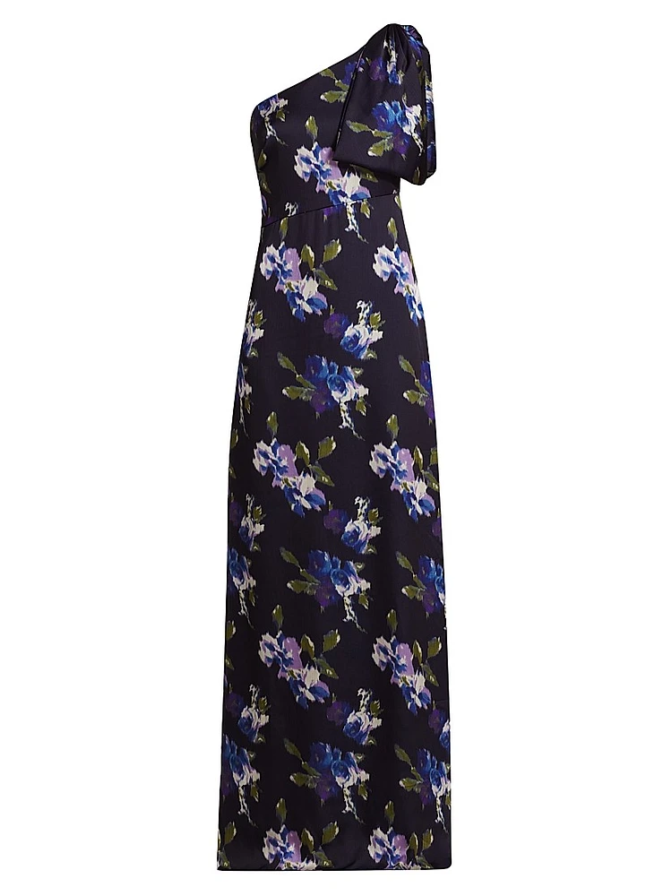 Chelsea Floral One-Shoulder A-Line Gown