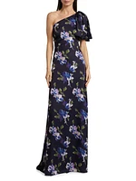 Chelsea Floral One-Shoulder A-Line Gown