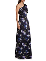 Chelsea Floral One-Shoulder A-Line Gown