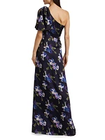 Chelsea Floral One-Shoulder A-Line Gown