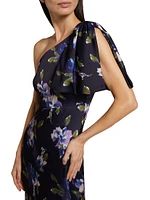 Chelsea Floral One-Shoulder A-Line Gown