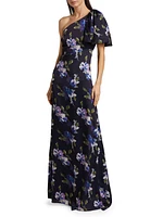 Chelsea Floral One-Shoulder A-Line Gown