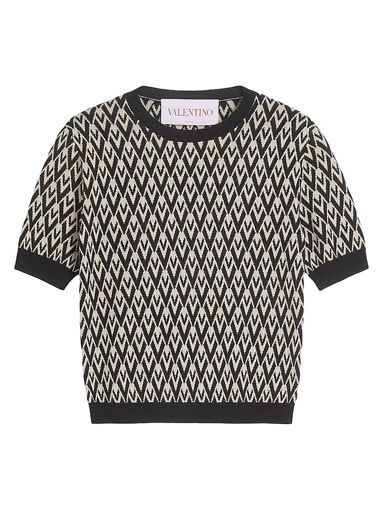 Toute La V Jacquard Wool Sweater
