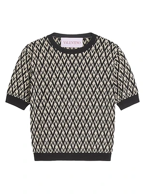 Toute La V Jacquard Wool Sweater