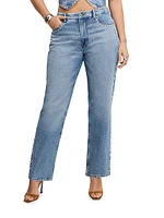 Good Icon Studded Straight Jeans