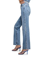 Good Icon Studded Straight Jeans
