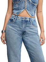 Good Icon Studded Straight Jeans