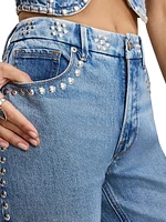 Good Icon Studded Straight Jeans