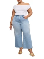Compression Denim Good Waist Crop Palazzo Jeans