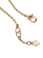 Oval Bracelet Metal and Swarovski Pearl