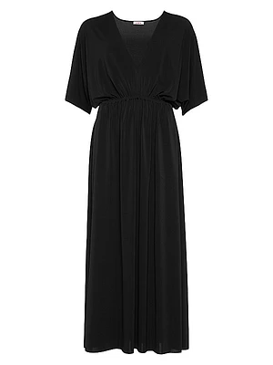 Adele Plunging V-Neck Jersey Maxi Dress