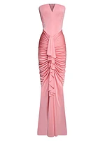 Selena Strapless Drape Column Gown