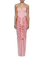 Selena Strapless Drape Column Gown