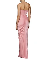 Selena Strapless Drape Column Gown