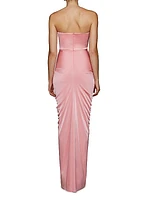 Selena Strapless Drape Column Gown