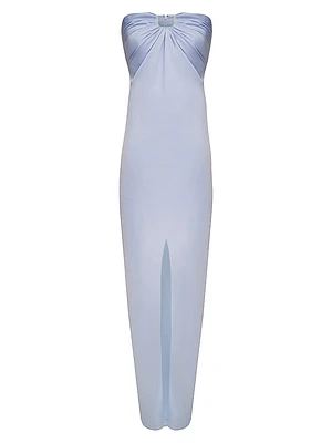 Lila Satin Strapless Gown