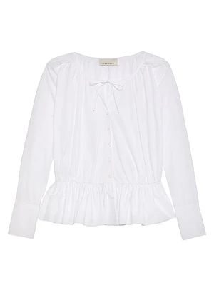 Cotton Peplum Blouse