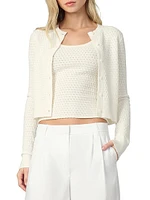 Dani Pointelle-Knit Cardigan