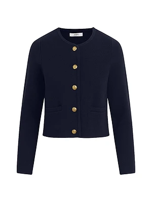 The Talia Cotton-Cashmere Crop Cardigan