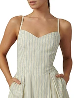 The Rhone Striped Cotton A-Line Midi-Dress