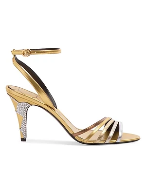 Ladycrush 85MM Sandals Laminated Nappa with Crystals